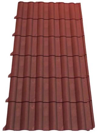 Panneau léger imitation tuile Flamande rouge terre de Sienne pour structures à faible pente