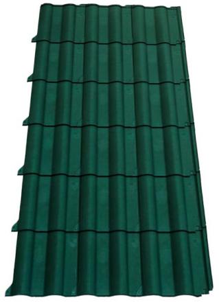 Panneau léger imitation tuile Flamande couleur verte pour structures à faible pente